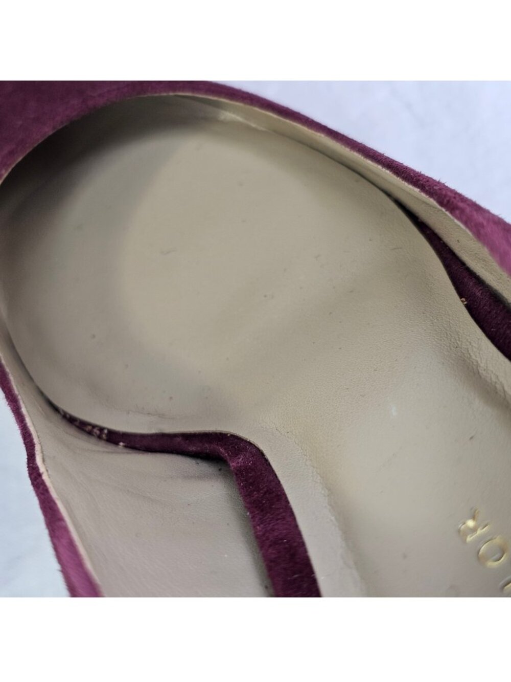 Ann Taylor Eryn Suede Pump 2.75” Kitten Heel Pointed Toe Scarpin 8.5 Plum Rose - Picture 9 of 13